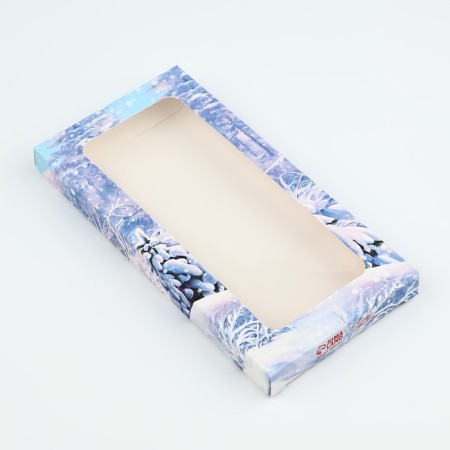 Box for Chocolate "New Year's Miracles", with a window, 17.3 x 8.8 x 1.5 cm, New Year-1