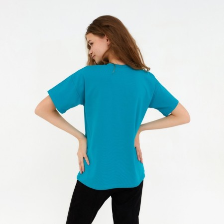Women's T -shirt Minaku: Basic Line, Aquamarine color, size 44-2