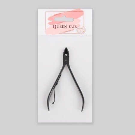 Manicure nippers for cuticle, 9.3 cm, blade length - 10 mm, black color-5