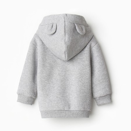 Sweatshirt for a girl, color medium gray melange, height 98 cm (56)-3