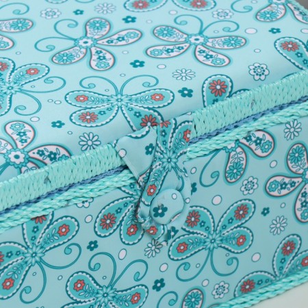 Casket for needlework "Butterflies and flowers on blue" 19x26x14.5 cm-1