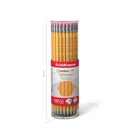 Chernographic pencil with Erichkrause Amber 101, NV, Grifel D = 2.2 mm, wood, hexagonal in a tube-8
