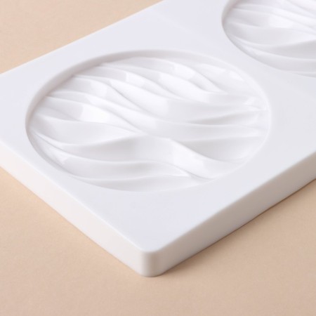 Form for mousse desserts and baking double shares "Zebrano", 30.5 × 18 cm, white color-3