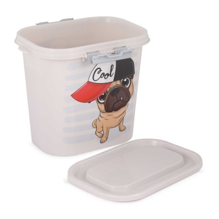 Dogs container for feed, oval, 10 l, mix of flowers