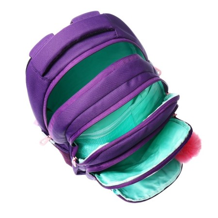 School backpack, 39 x 30 x 20 cm, Grizzly, ergonomic back, + keychain, purple-7