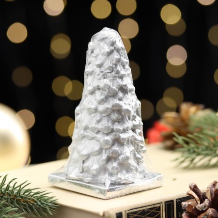 Newfly candle "Christmas tree" 10x5cm, silver-1
