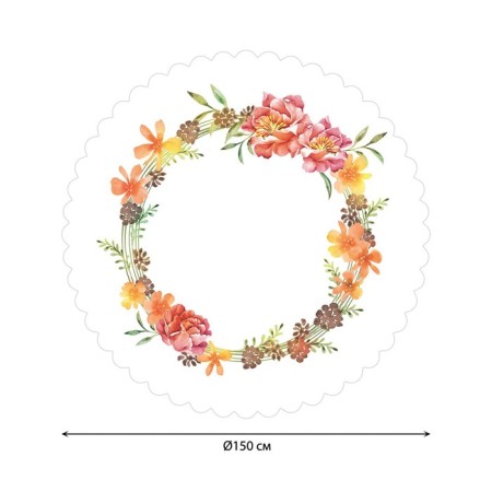 Tables on the table "halo of flowers", round, Saten, d = 150 cm-1
