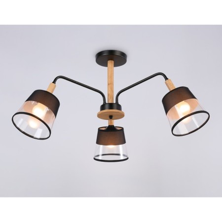 Suspended Ambrella Traditional Modern Losk Tr4740, E27, black, light wood-1