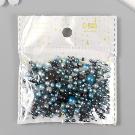 Decor for creativity plastic "Round. Gradent. Blue mermaid" D = 3-8mm, set 10 grams-2