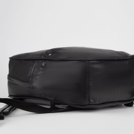 Women's backpack made of artificial leather with lightning, 3 pockets, black color-2
