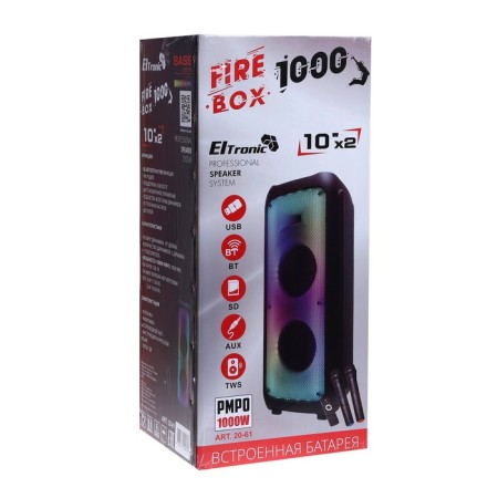 Portable karaoke system Eltronic Fire Box 1000, 100 W, AUX, USB, BT, 7000 mAh, black-13
