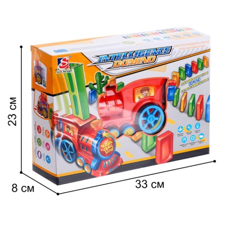 Domino steam locomotive, works on batteries, lighting effects, mix-4