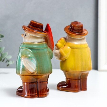 Souvenir Ceramics "Vorozhushki in cloaks - rainy day" Set 2 pcs 16x6.5x10 cm-3