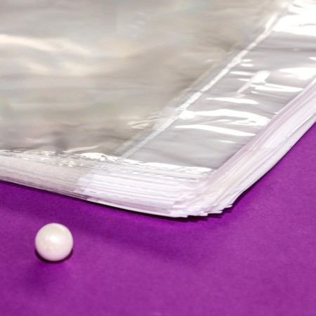 BOPP package with an adhesive valve, transparent 22 x 25/4 cm, euroglos, 30 μm-4