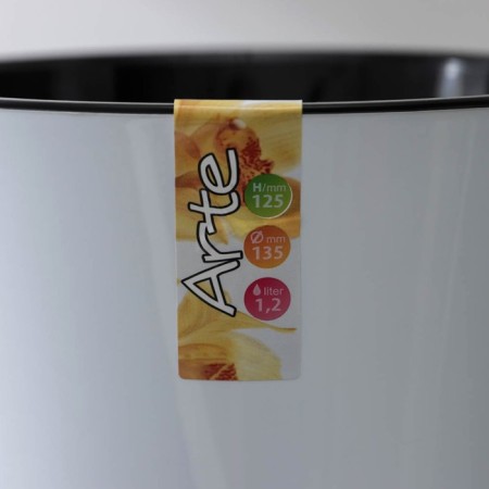 Kashpo for flowers with the insert "Art", 1.2 l, the color is white-black-6