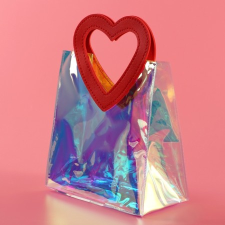 Gift package from PVC, red, irredist, 20 x 18 x 10 cm-5