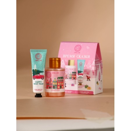 Ural Lab set "Tale time", shower gel 100 ml and hand cream 30 ml