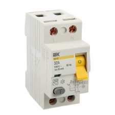 Differential machine IEK, VD1-63, 2P, 32 A, Characteristic C, 30 MA, 4.5 KA, MDV10-2-032 37425