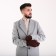 Gloves are male, dimensionless, without insulation, brown color