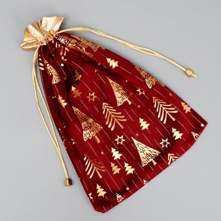 Bag gift plush “heat and love”, Christmas trees, embossing, 20 x 30 cm +/- 1.5 cm, New Year-3