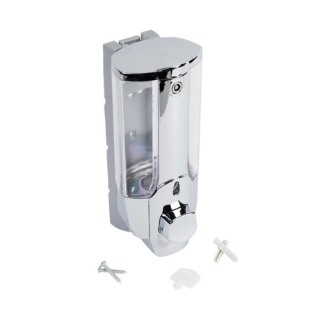 Axentia dispenser for liquid soap and shampoo wall silver, volume 380 ml, 19 cm-1