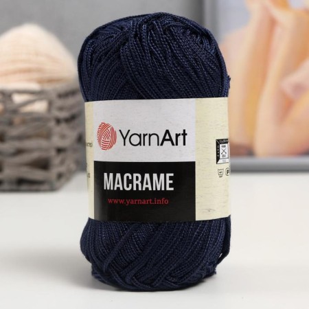 Yarn "Macrame Macrama" 100% polyester 130m/90g (162 blue)