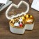 Casket Musical Plastic Mechanical "Double Heart White" 6x16x10 cm