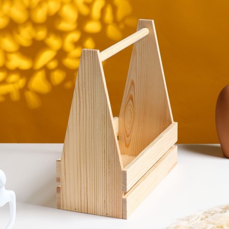 Wooden Kashpo 30 × 14 × 30 cm "taiga", two -string, with a pen, naturally give beautifully-1