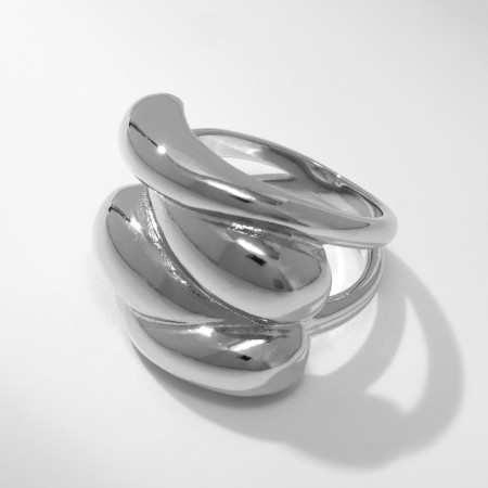 Ring Metal "Trend" drops, color silver, size 17-1