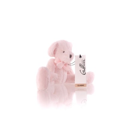 Gulliver soft toy Bear with a bow, pink color, 28 cm-1
