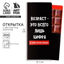 A postcard with a place for chocolate 