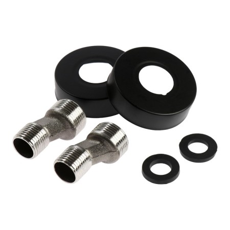 Bath mixer Zein Z3491, curved spout, shower set, stainless steel, black-10