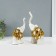 Souvenir Ceramics "Two Elephants - Bubbles" White with gold set 2 pcs 4x17x18 5x16.5x22 cm