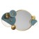 Decor Wall metal with a mirror "Style" blue-gold 59.7x98.4x6.4 cm