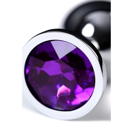 Anal plug with the Toyfa Metal rhinestone, silver, amethyst, 8 cm, d = 3.4 cm-6