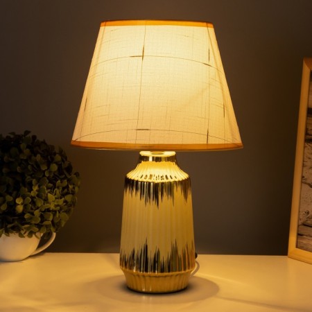 Table lamp "Nonaa" 1x40W E14 beige/gold 24x24x40cm-1