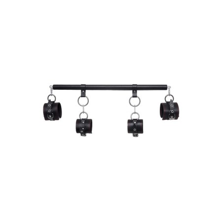 Bonding set 4 Pecado BDSM fixation points, genuine leather, black color-1