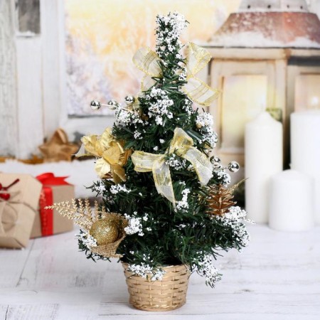 Christmas tree decor "Snow" 30 cm, gold-2