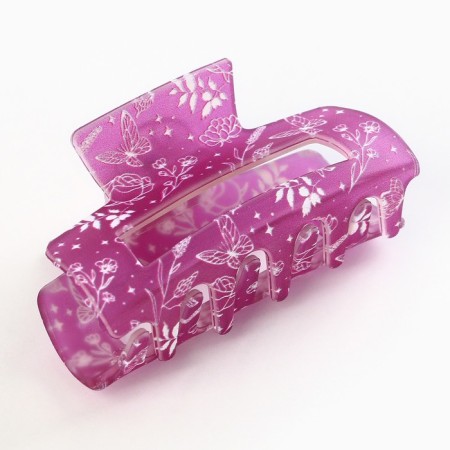 Hair crab, hairpins "stylish", bright pink, 7 x 3 x 3.5 cm-2