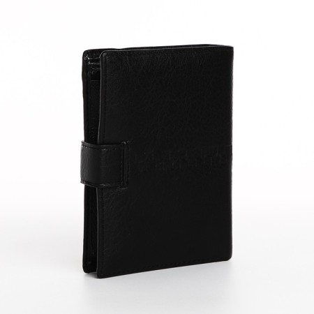 Male purse on Magnet, 3 in 1, for bills, auto documents and passports, black color-1