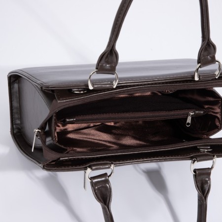 El Masta bag on lightning, external pocket, long belt, dark brown color-6