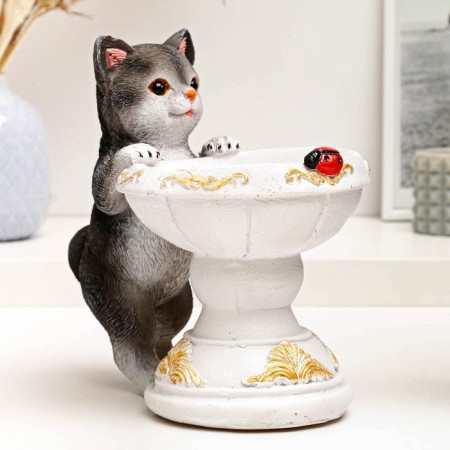 Garden Figure-feeder "cat with a vase" 21x13x20cm-1