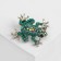 Brooch "Frog", the color is blue-green in black silver