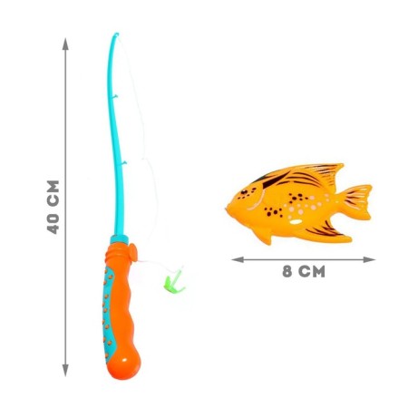 Fishing "sea wave", 4 fish, fishing rod, mix-1