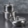 Set of dishes, 3 objects: two pots 3 l, 1.75 l, pan 1 l, capsule, metal covers