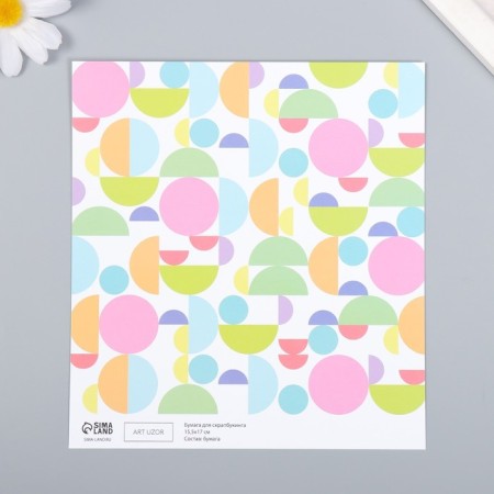 Scrapbooking paper "Bright circles" density 180 g 15.5x17 cm-1