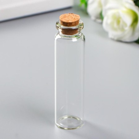 Decor for creativity Glass "A bottle with a cork", 20 ml, 8x2.2x2.2 cm