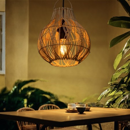 Ceiling Lamp from Rotan "Diaz" 1x120W, E27, 25x25x25 cm