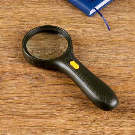 Lupa 2.5x, d = 7.5 cm, with backlight, green
