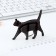 Key keychain wooden designer "Black cat", 6.8 x 5.9 cm